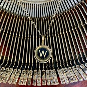 W typewriter key pendant